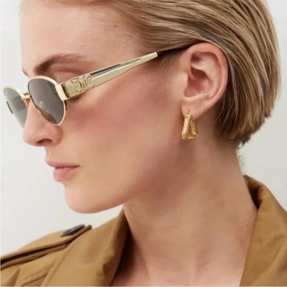 Celine Triomphe Gold Metal Sunglasses - Picture 11 of 13